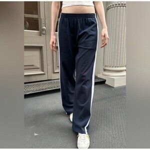 Brandy Melville Anastasia Stripe Sweatpants Women's Med Blue Grey Stripe Relaxed